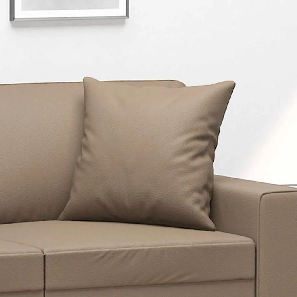 Throw Pillows Faux Leather 40x40 cm Cappuccino Square Cushions