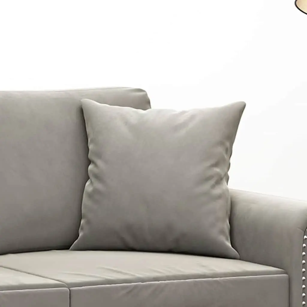 Throw Pillows Velvet 40x40 cm Grey 2 Piece Sofa Couch Cushions Home Decor