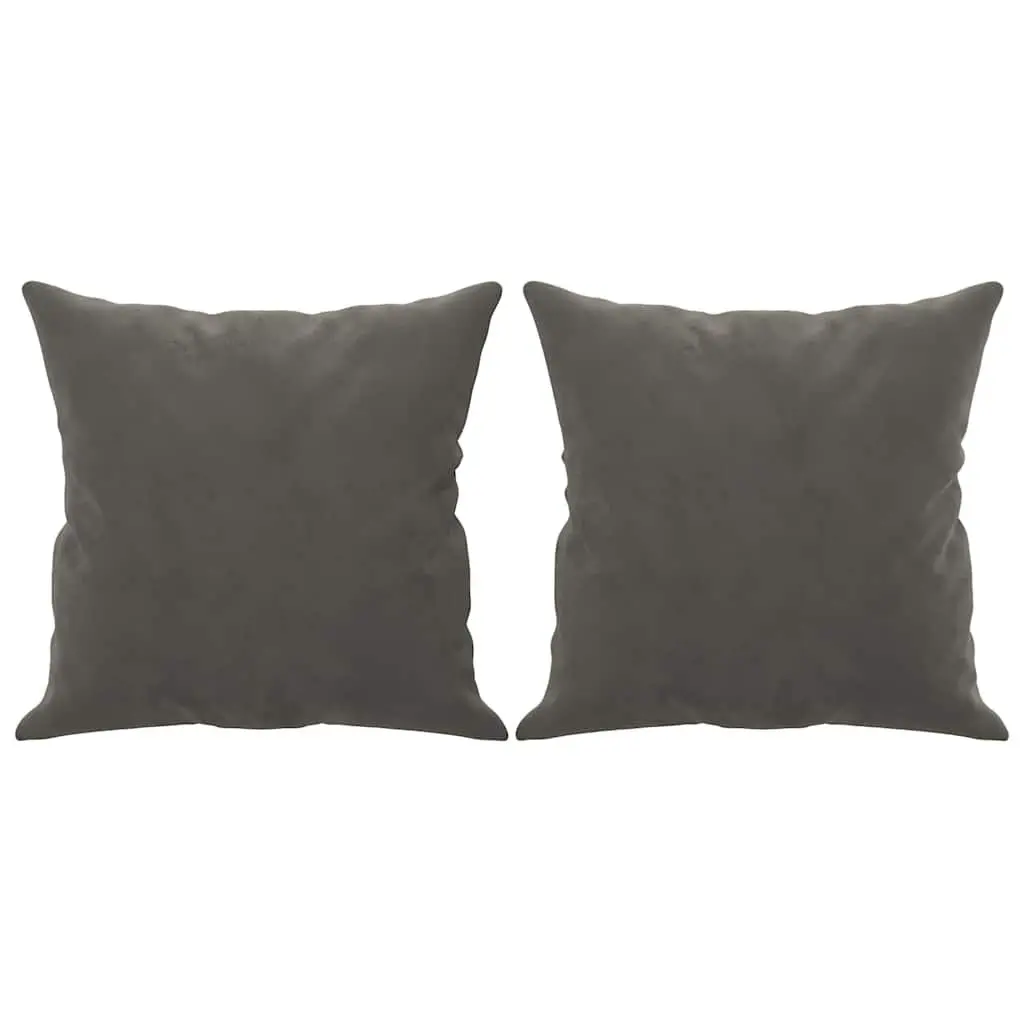 Throw Pillows Velvet Dark Grey 40x40 cm Soft Square Cushions 2 pcs Decor