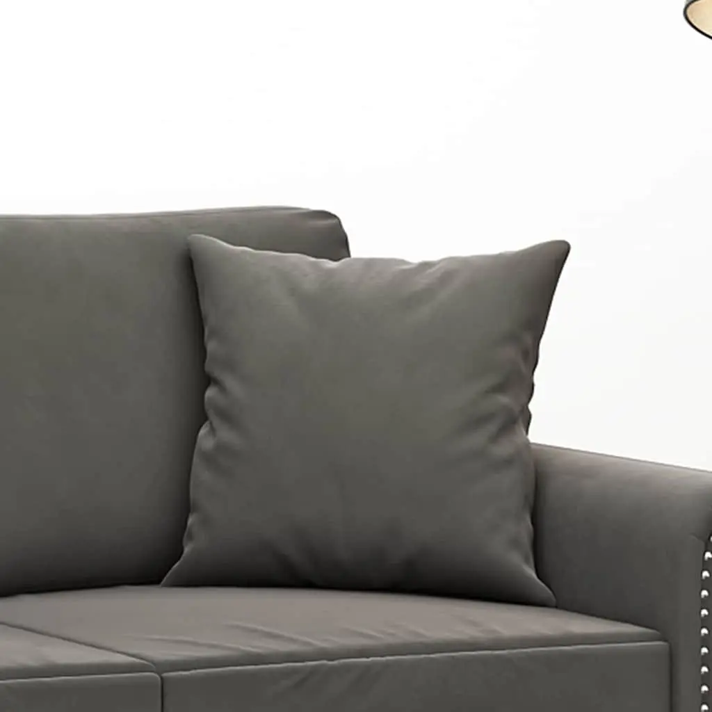 Throw Pillows Velvet Dark Grey 40x40 cm Soft Square Cushions 2 pcs Decor