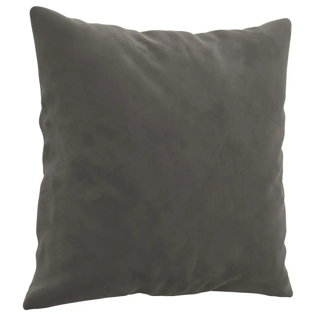 Throw Pillows Velvet Dark Grey 40x40 cm Soft Square Cushions 2 pcs Decor