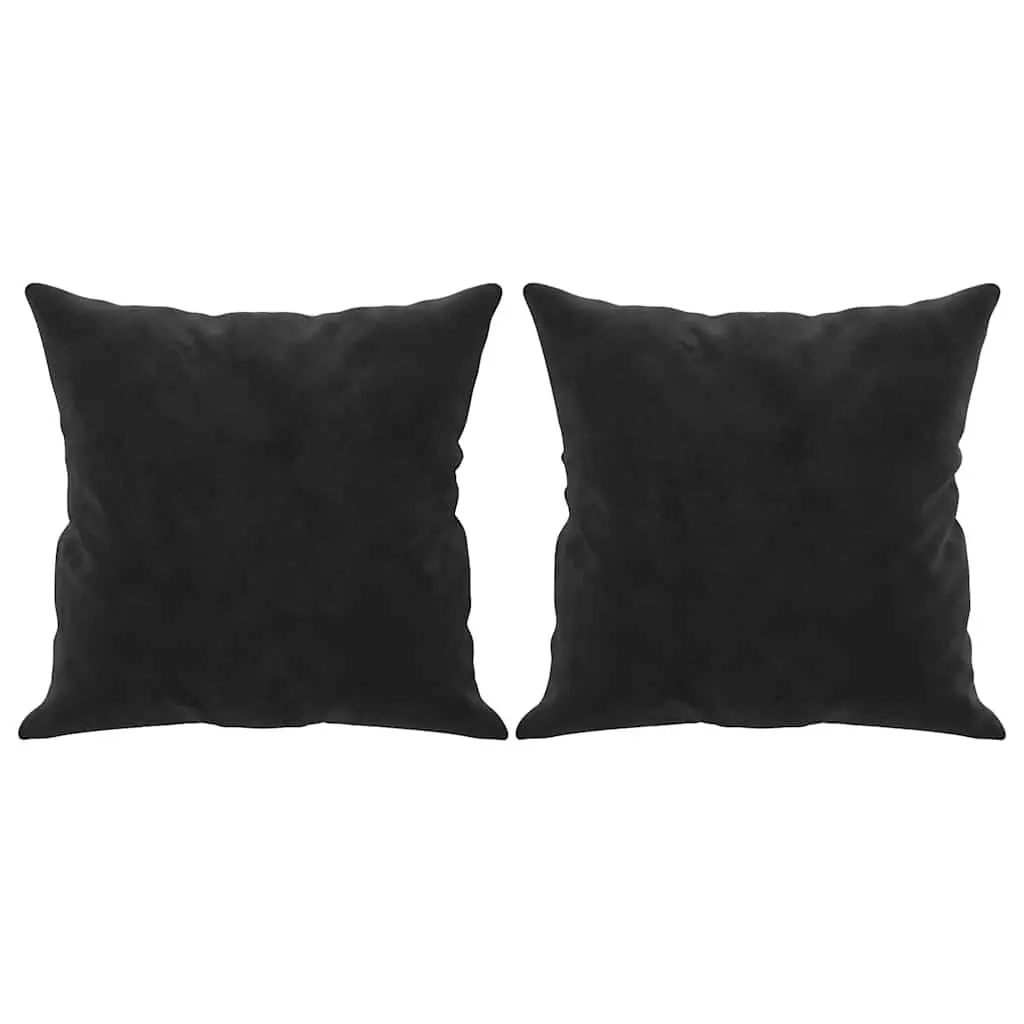 Throw Pillows Velvet Square 40x40 cm Black 2 Pieces Home Decor Sofa