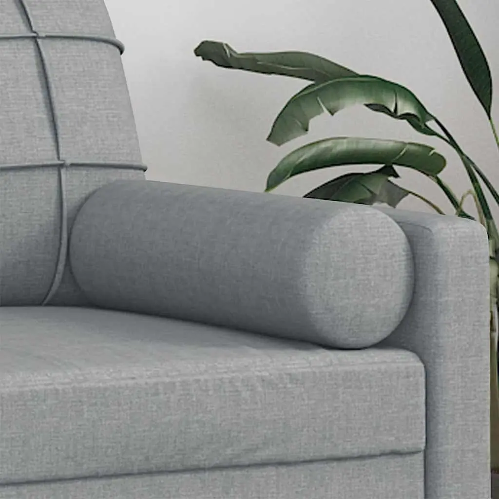 Throw Pillows Cylinder Roll Bolster Decorative Cushions Grey 2 Piece