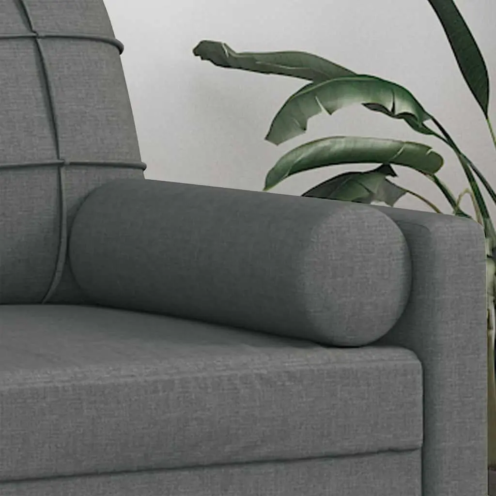 Throw Pillows Fabric Cylinder Bolster 50 cm Dark Grey 2 Piece