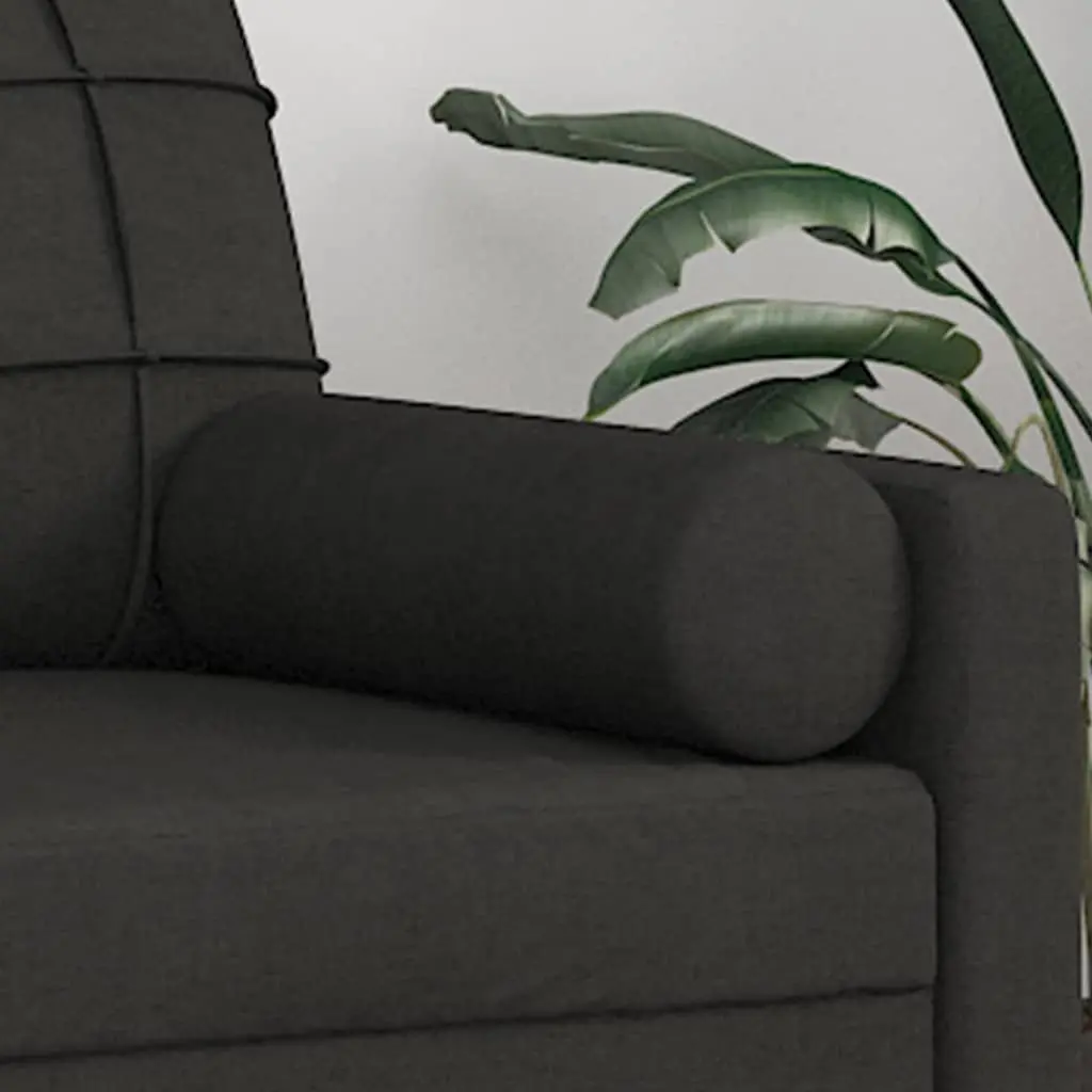 Black Cylinder Bolster Throw Pillows Set of 2