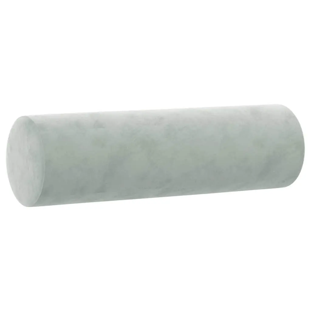 Throw Pillows Velvet Cylinder Bolster 15x50 cm Grey 2 pcs