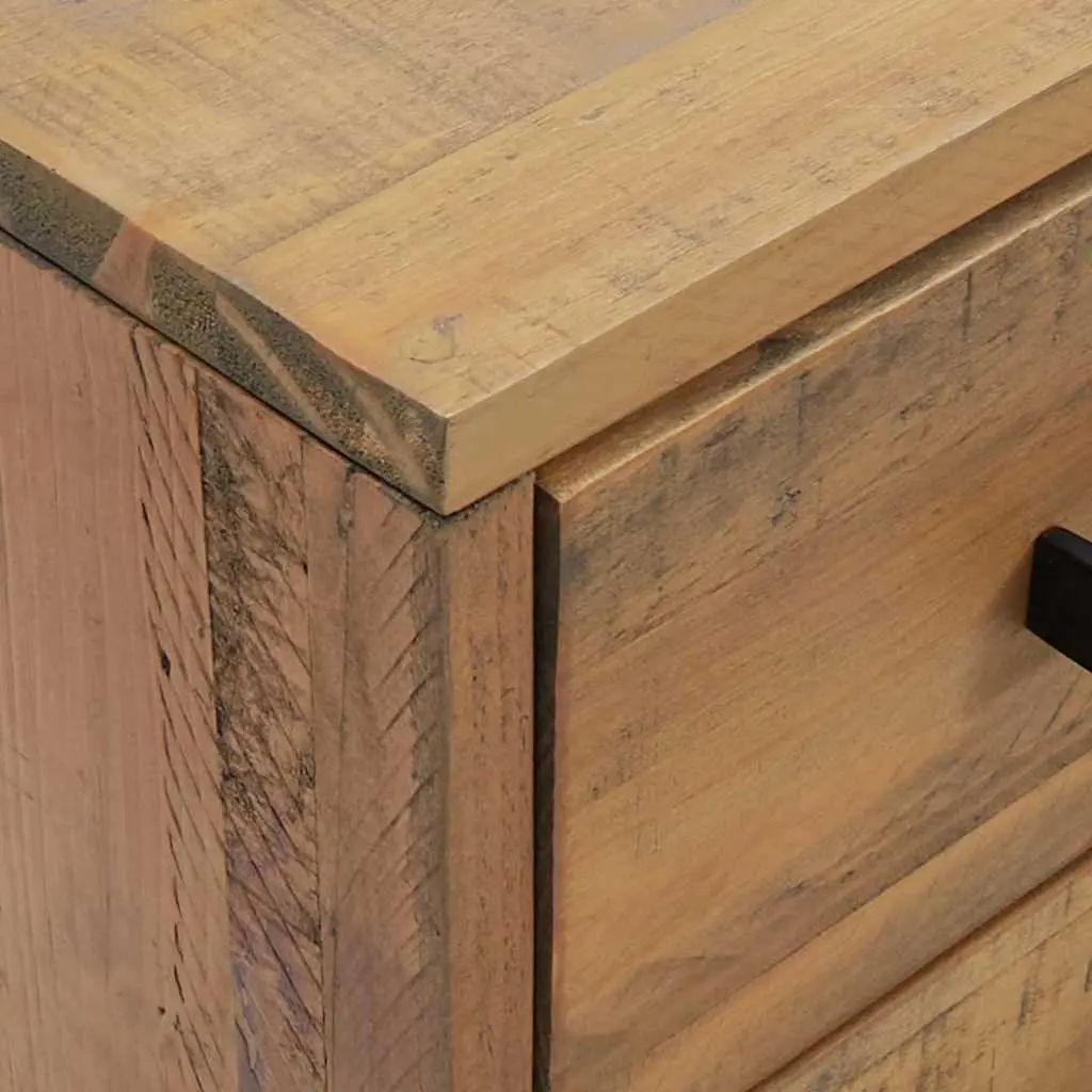 Bedside Cabinet Brown 40x30x55 cm Solid Pinewood Bedroom Storage Table Drawers