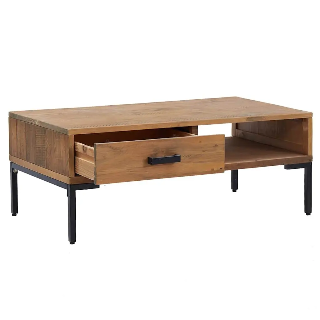 Coffee Table 90x50x35cm Wooden Living Room Furniture Storage Drawer Open Shelf