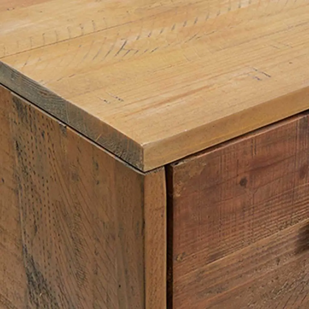 Shoe Storage Cabinet Brown Solid Pinewood 75x40x110 cm with 2 Drawers and 2 Compartments Stable Top Surface