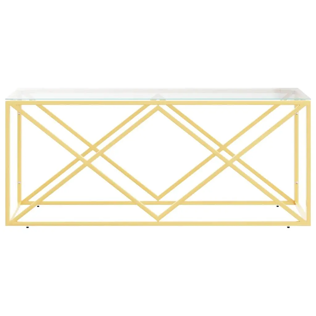 Coffee Table Stainless Steel Frame Glass Top 110 x 45 x 45 cm Gold