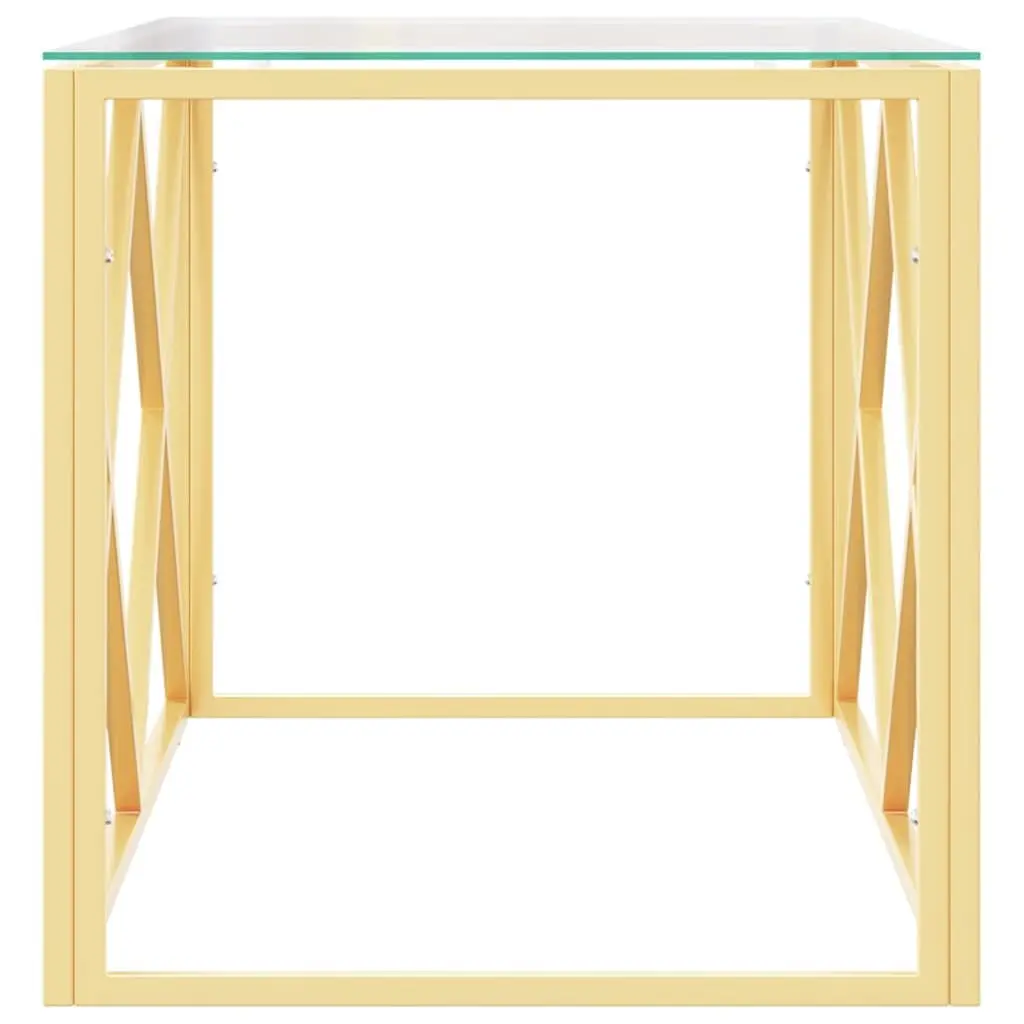 Coffee Table Stainless Steel Frame Glass Top 110 x 45 x 45 cm Gold