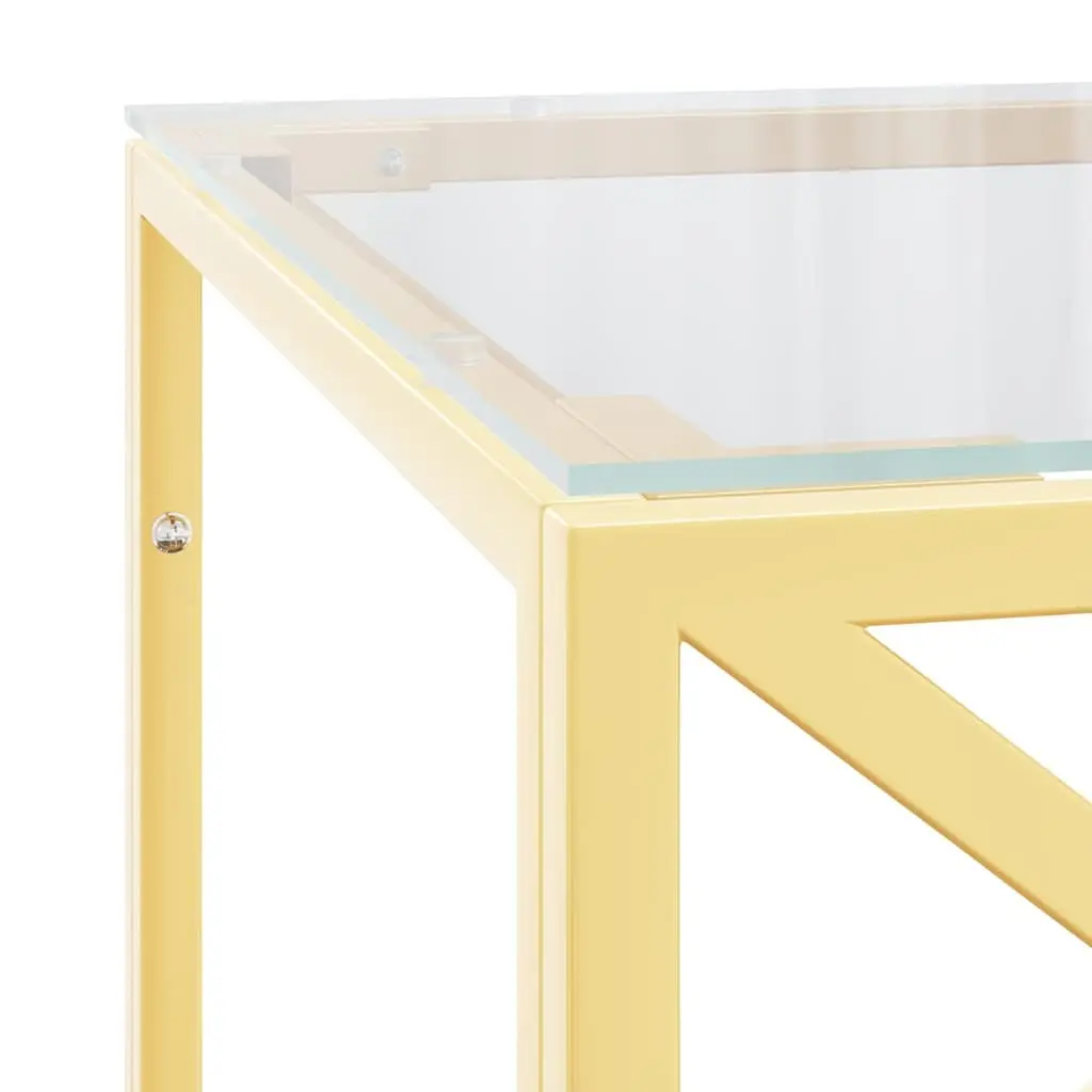 Coffee Table Stainless Steel Frame Glass Top 110 x 45 x 45 cm Gold