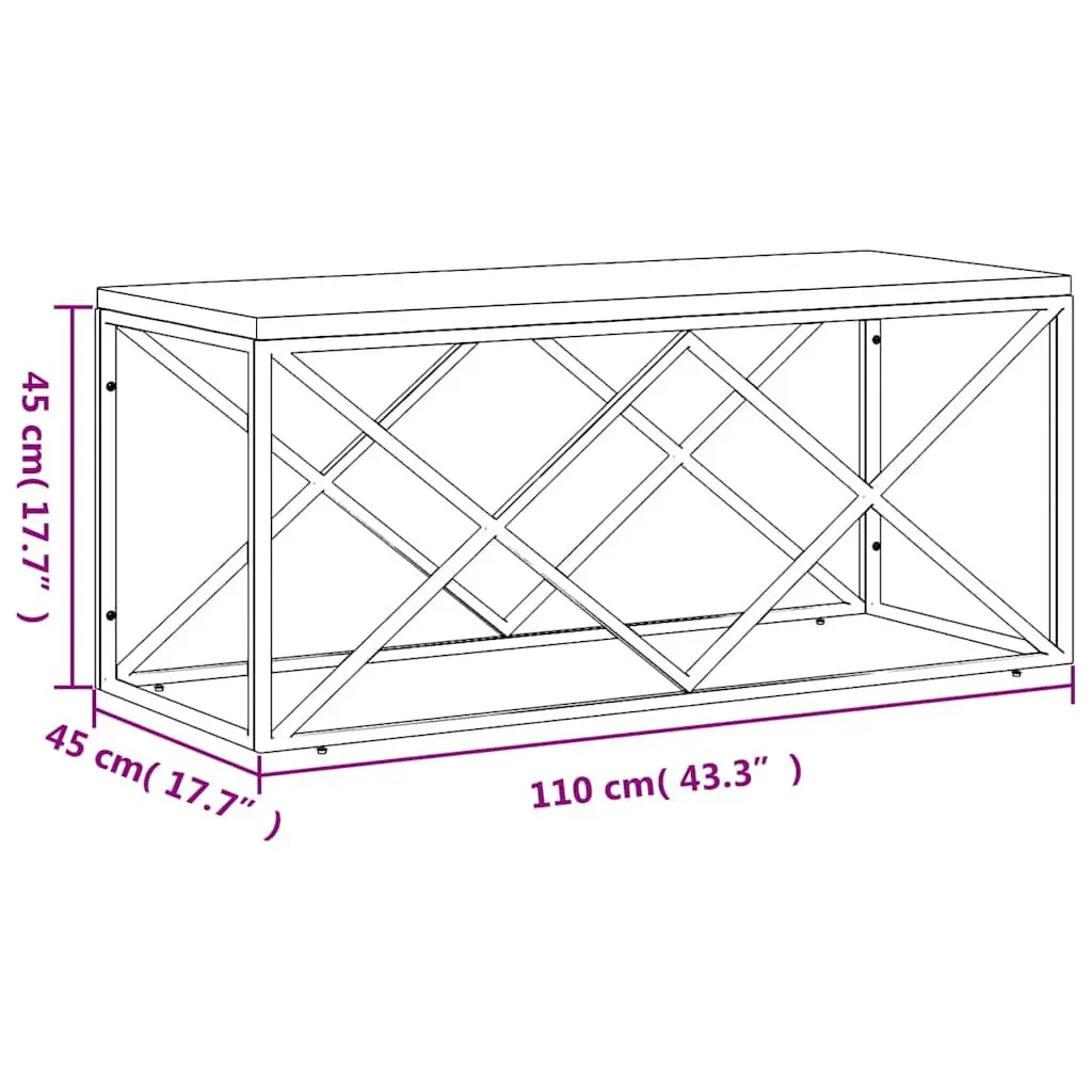 Coffee Table Reclaimed Wood Stainless Steel Frame Unique Living Room Accent