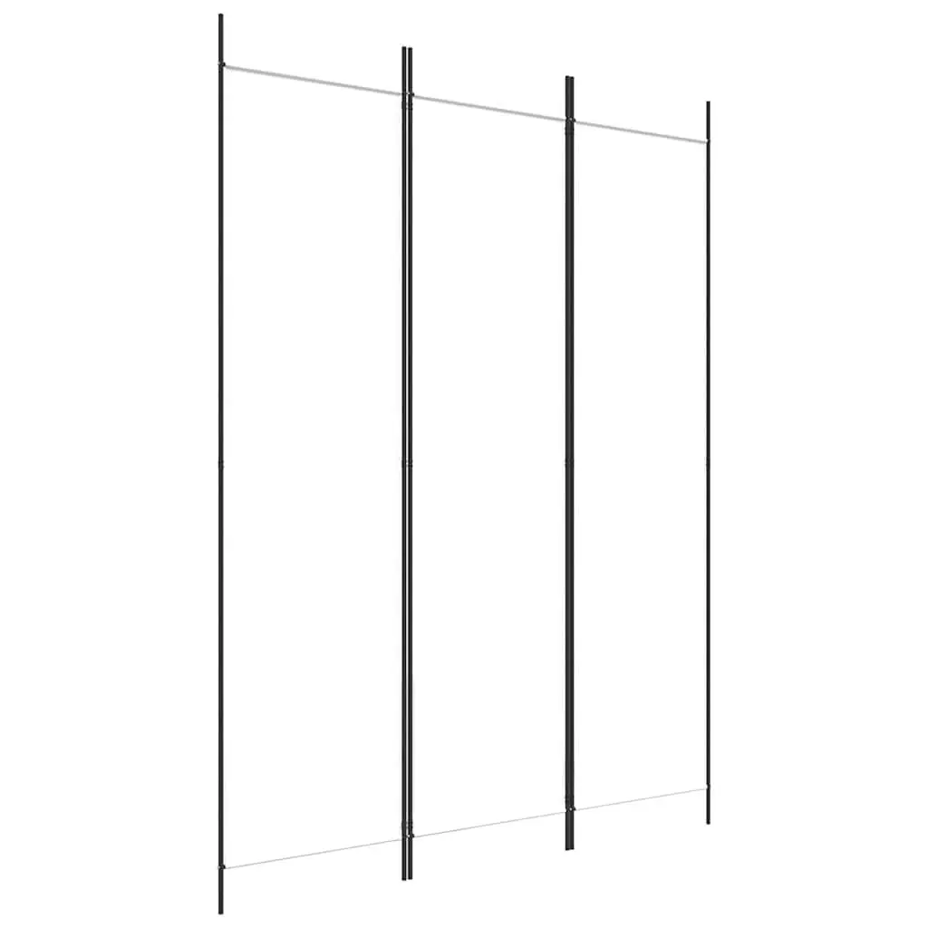 3-Panel Room Divider Screen White Foldable Privacy Partition Fabric 150x200cm