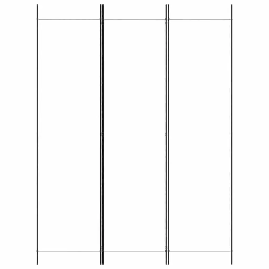 3-Panel Room Divider Screen White Foldable Privacy Partition Fabric 150x200cm