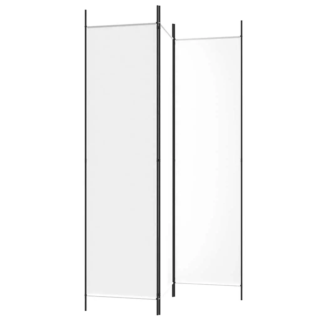 3-Panel Room Divider Screen White Foldable Privacy Partition Fabric 150x200cm