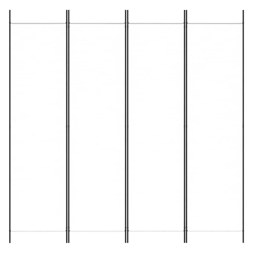 4 Panel Room Divider Fabric Foldable Privacy Partition 200 x 200 cm White