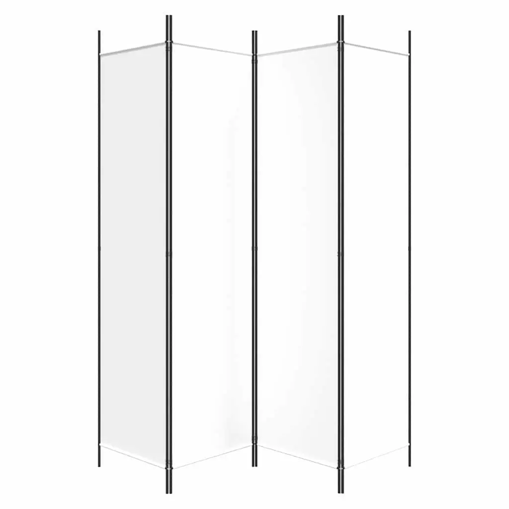 4 Panel Room Divider Fabric Foldable Privacy Partition 200 x 200 cm White
