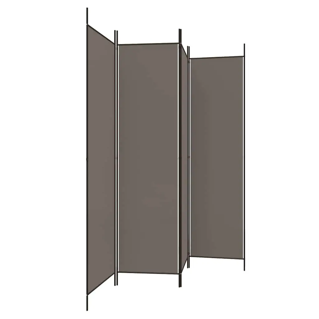 4-Panel Room Divider Screen Folding Partition Anthracite Privacy Divider Panel