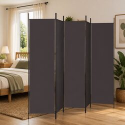Versatile 5-Panel Folding Room Divider in Brown for Any Room