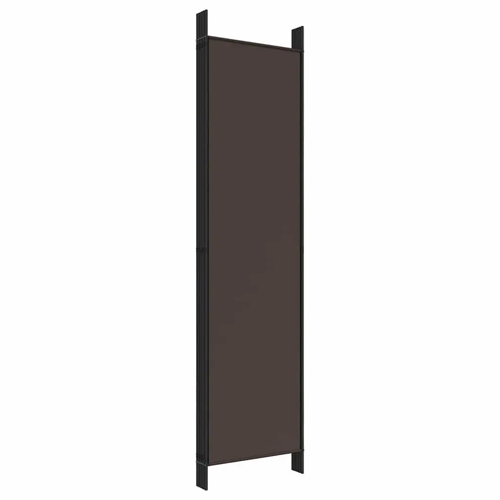 Room Divider Screen Brown Fabric 300x200cm Folding 6-Panel Privacy Partition