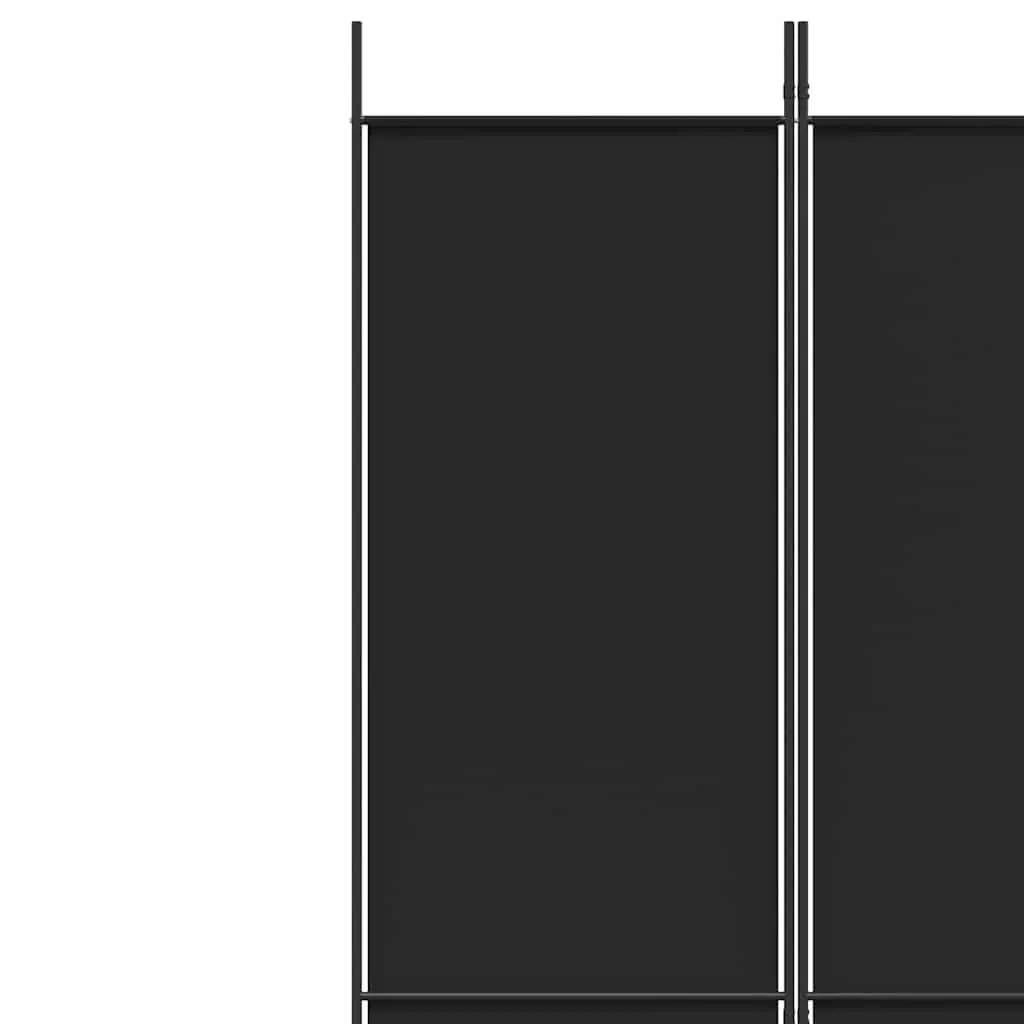 4-Panel Black Fabric Room Divider for Home Use