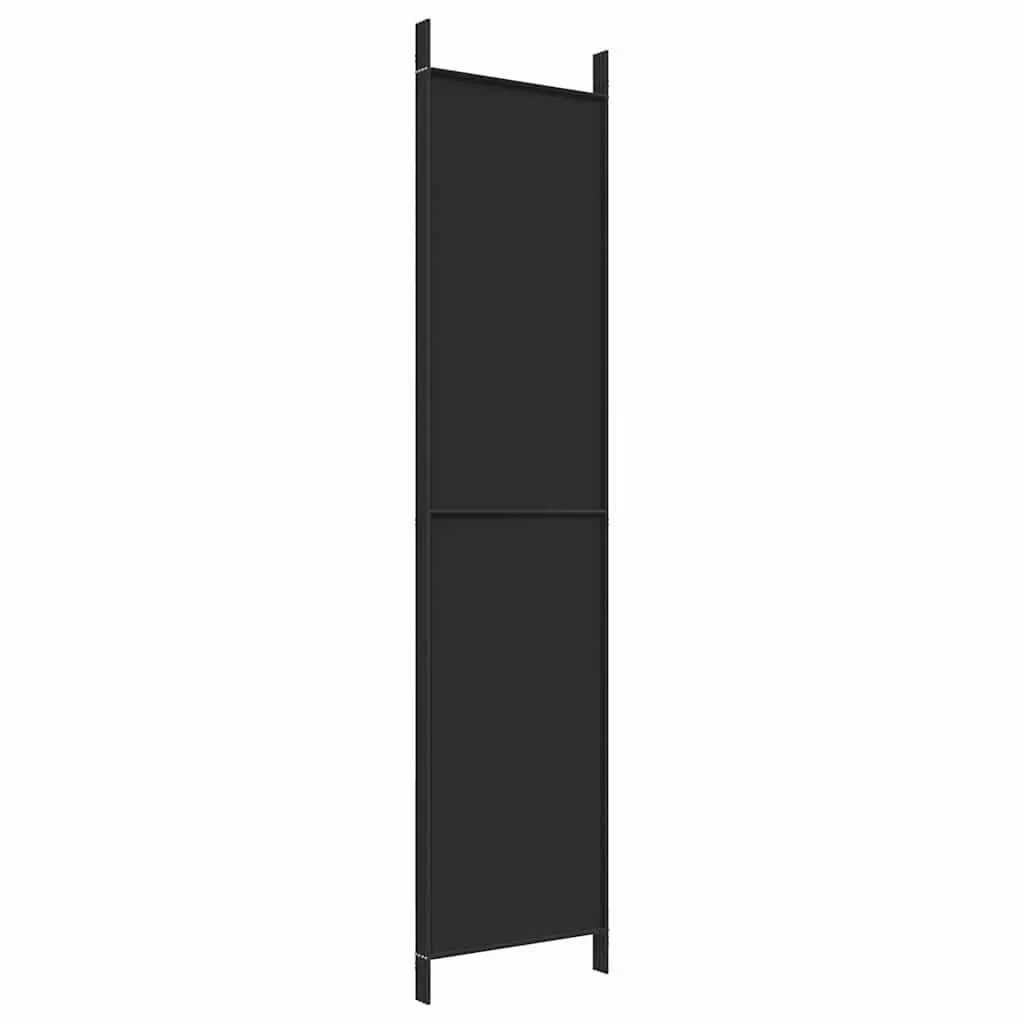 4-Panel Black Fabric Room Divider for Home Use