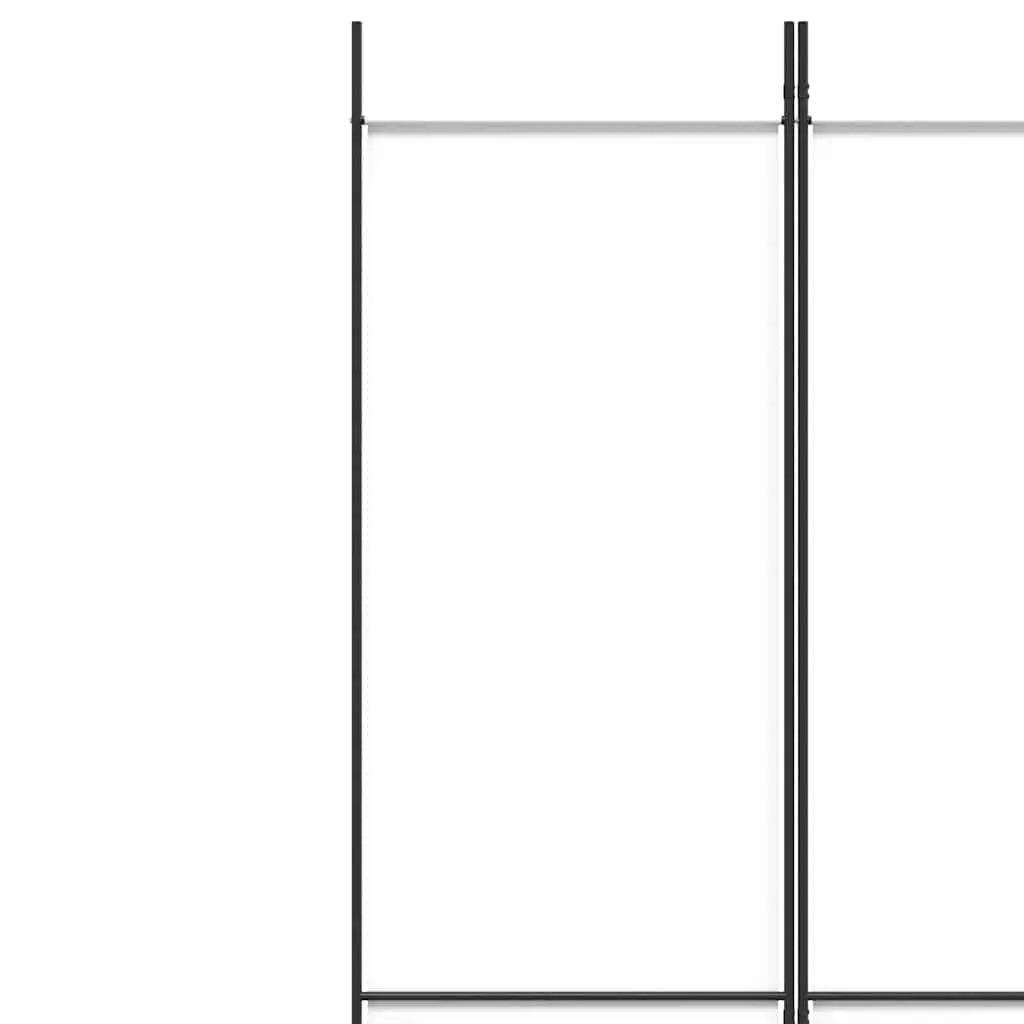 5-Panel Room Divider Folding Privacy Partition Fabric 250x220cm White