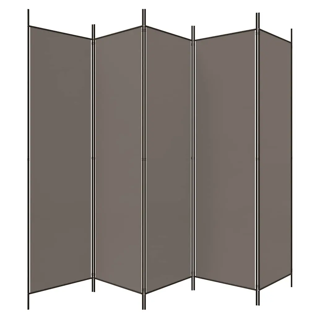 5-Panel Room Divider Fabric Foldable Anthracite 250 x 220 cm
