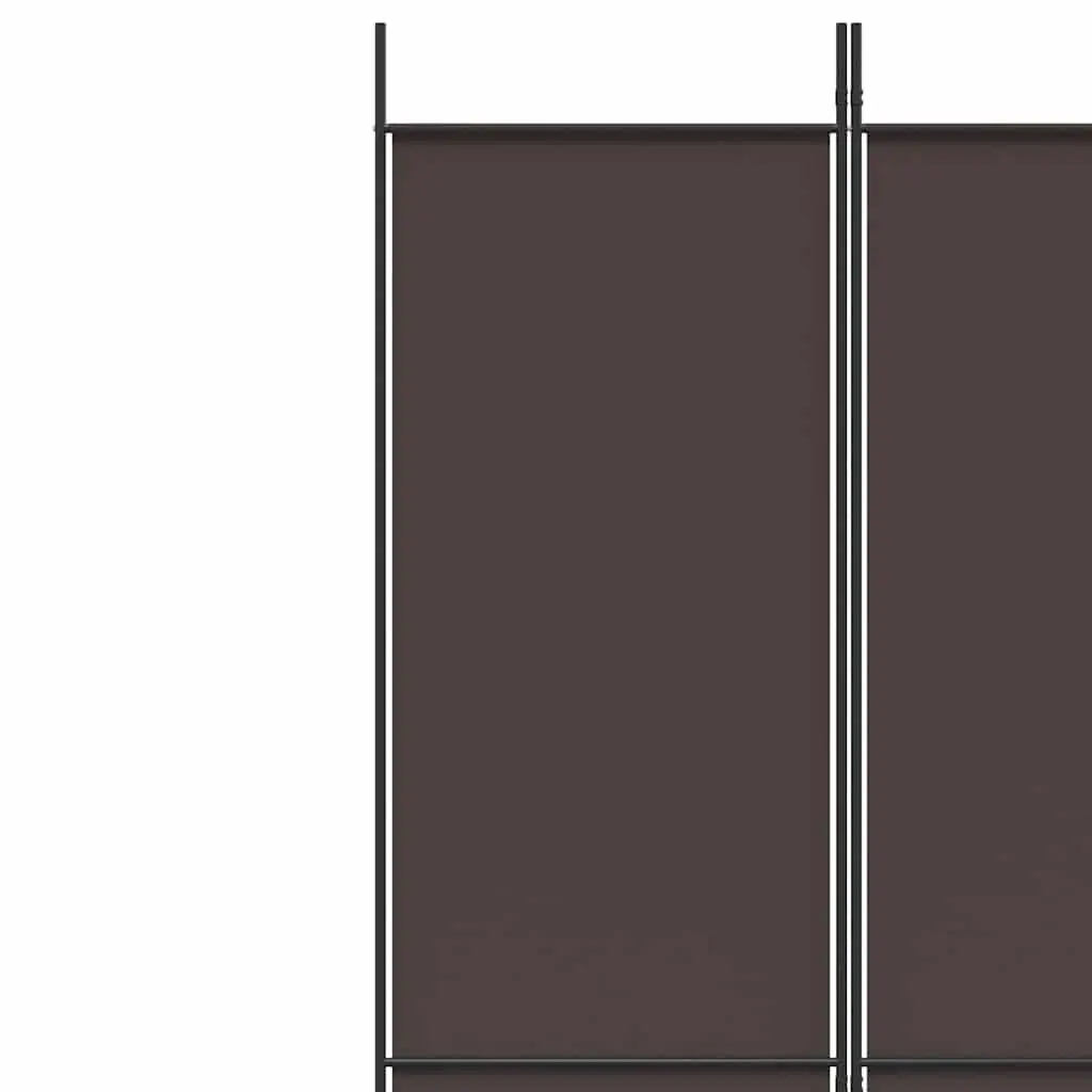 6-Panel Room Divider Fabric Brown 300x220cm Foldable Partition Screen Privacy Separator