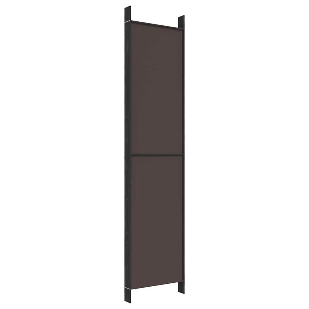 6-Panel Room Divider Fabric Brown 300x220cm Foldable Partition Screen Privacy Separator
