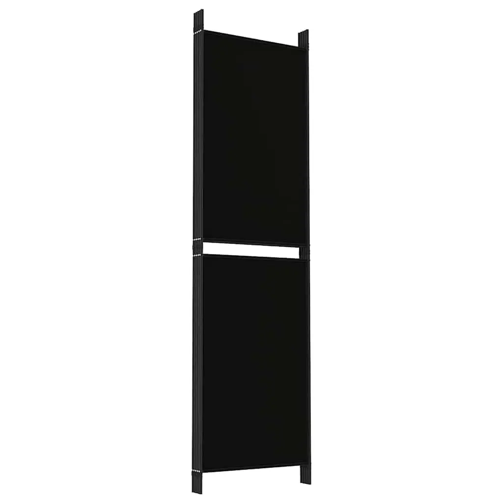 Room Divider Fabric 5-Panel Folding Privacy Screen 250 x 180 cm Black