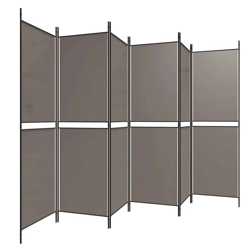 Room Divider Fabric 6-Panel Folding Screen 300x180cm Anthracite