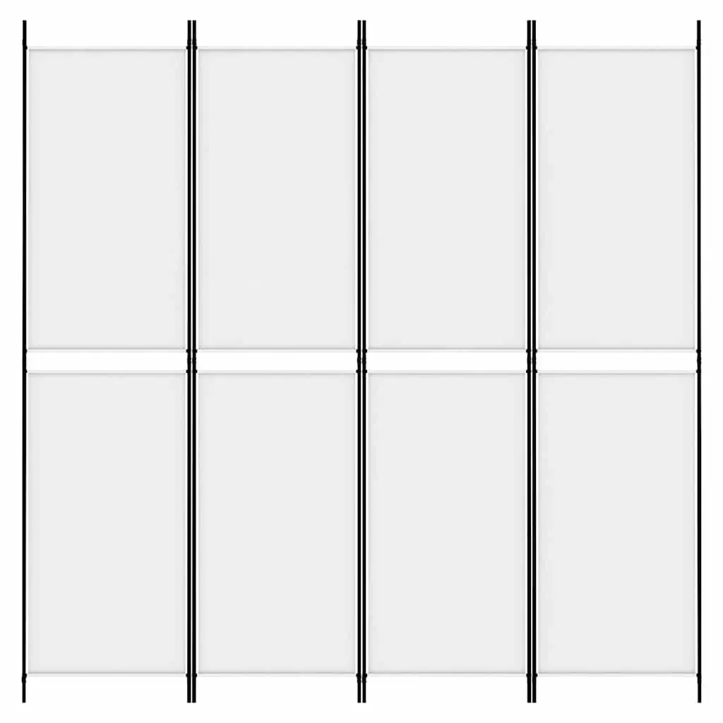 4 Panel Room Divider Fabric 200 x 200 cm White Foldable Privacy Separator