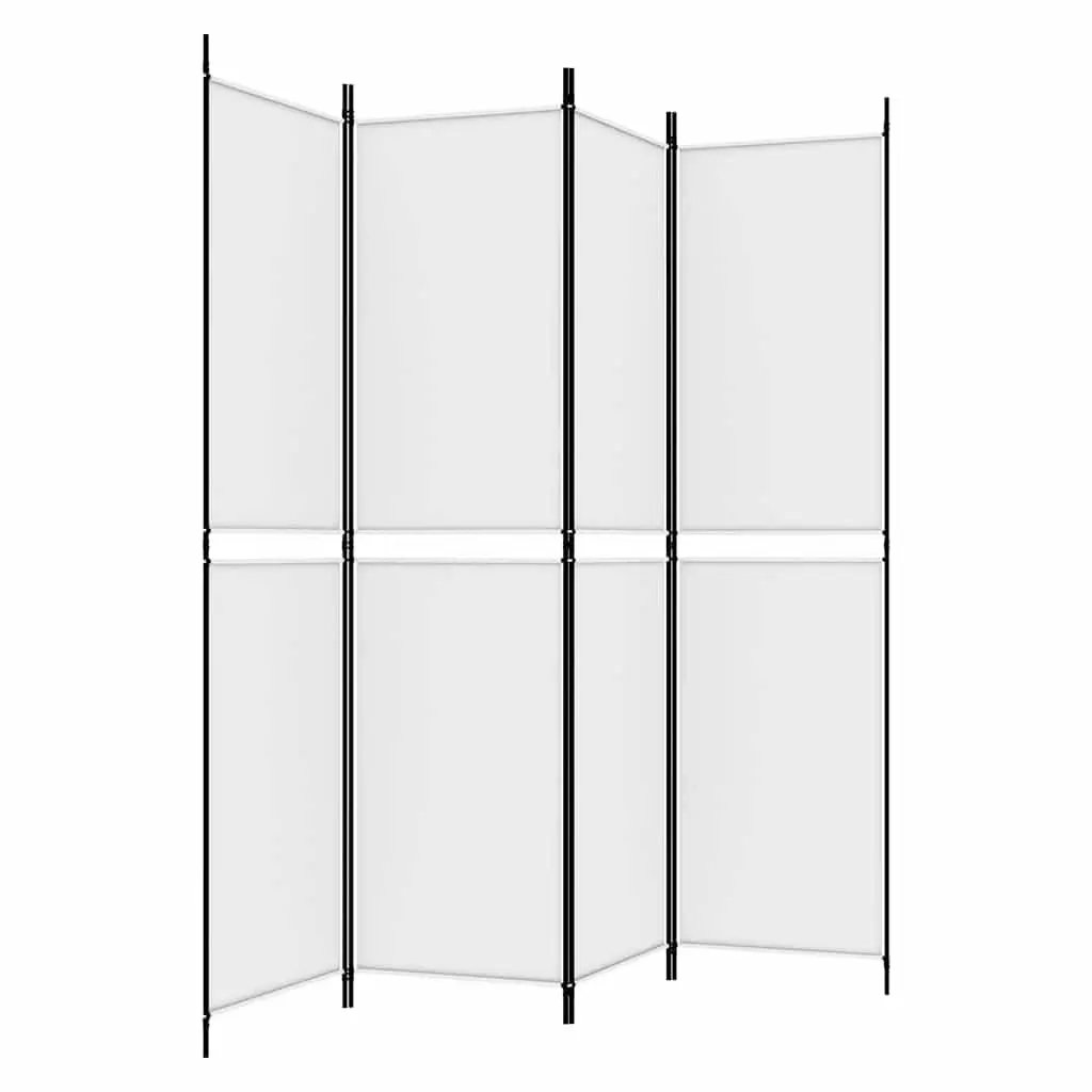 4 Panel Room Divider Fabric 200 x 200 cm White Foldable Privacy Separator