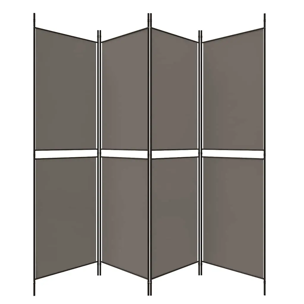 4-Panel Room Divider Fabric Foldable Anthracite 200 x 200 cm