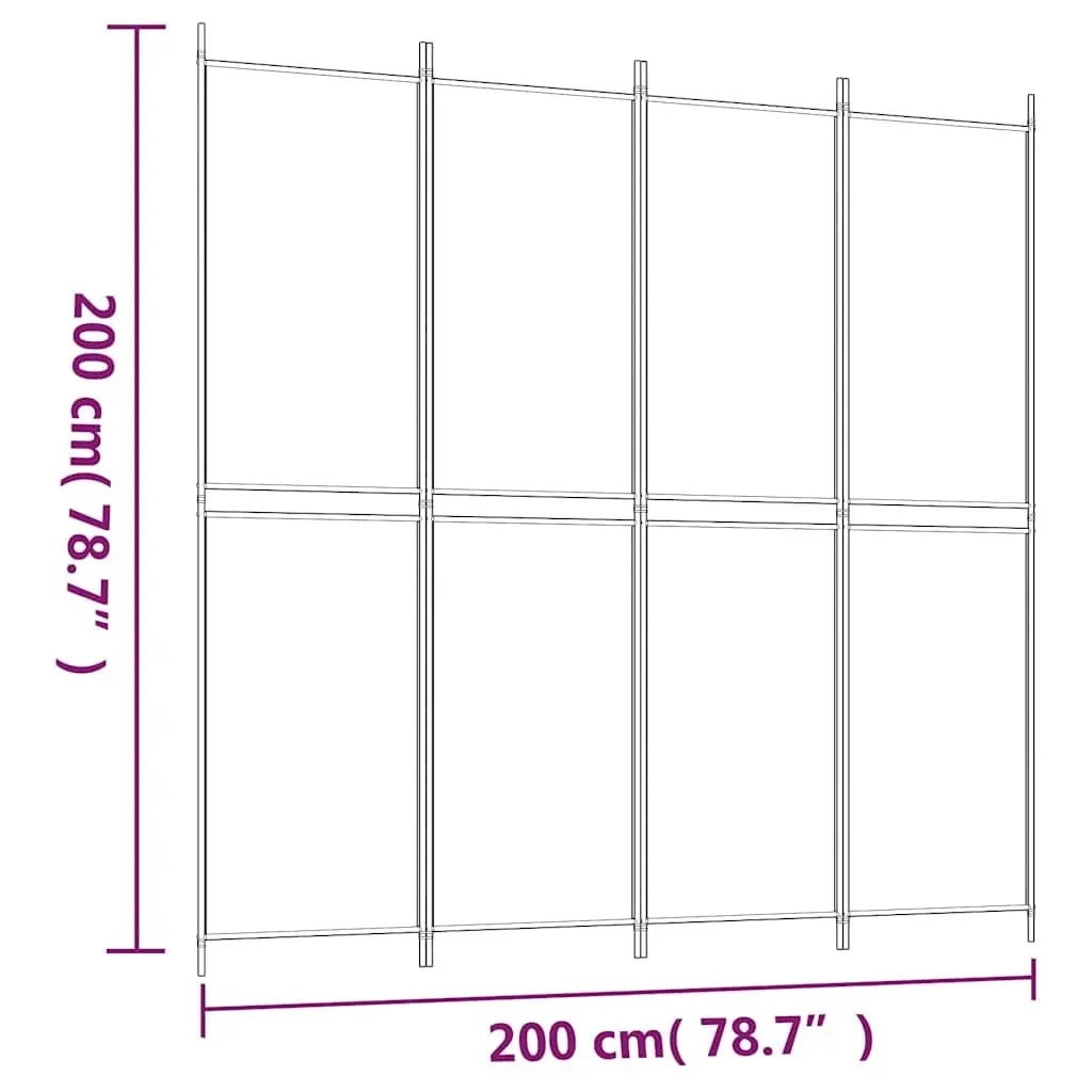 4-Panel Room Divider Fabric Foldable Anthracite 200 x 200 cm
