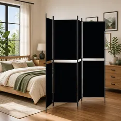 Versatile 4-Panel Room Divider for Various Spaces 200x200cm