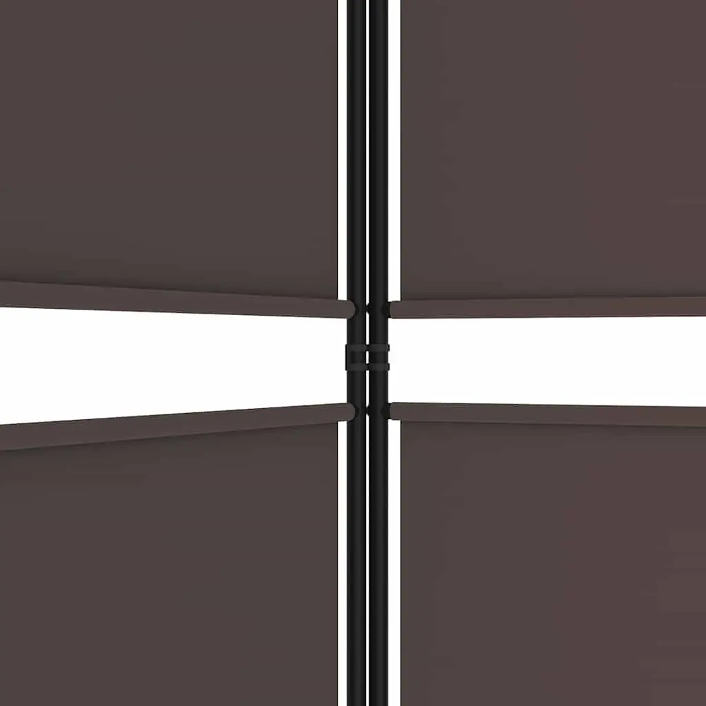 6-Panel Room Divider Fabric 300x200cm Brown Folding Privacy Partition