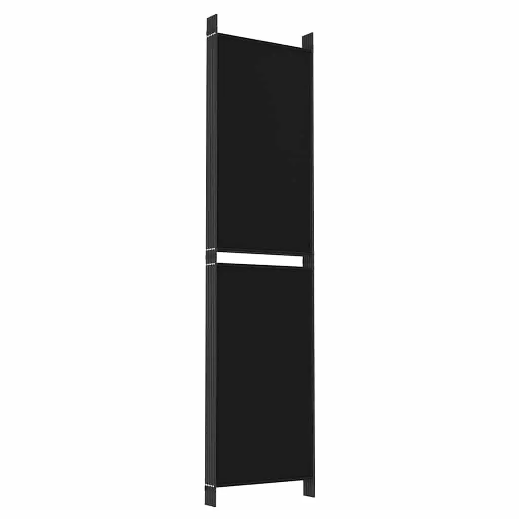 6-Panel Room Divider Screen Foldable Fabric 300 x 200 cm Black