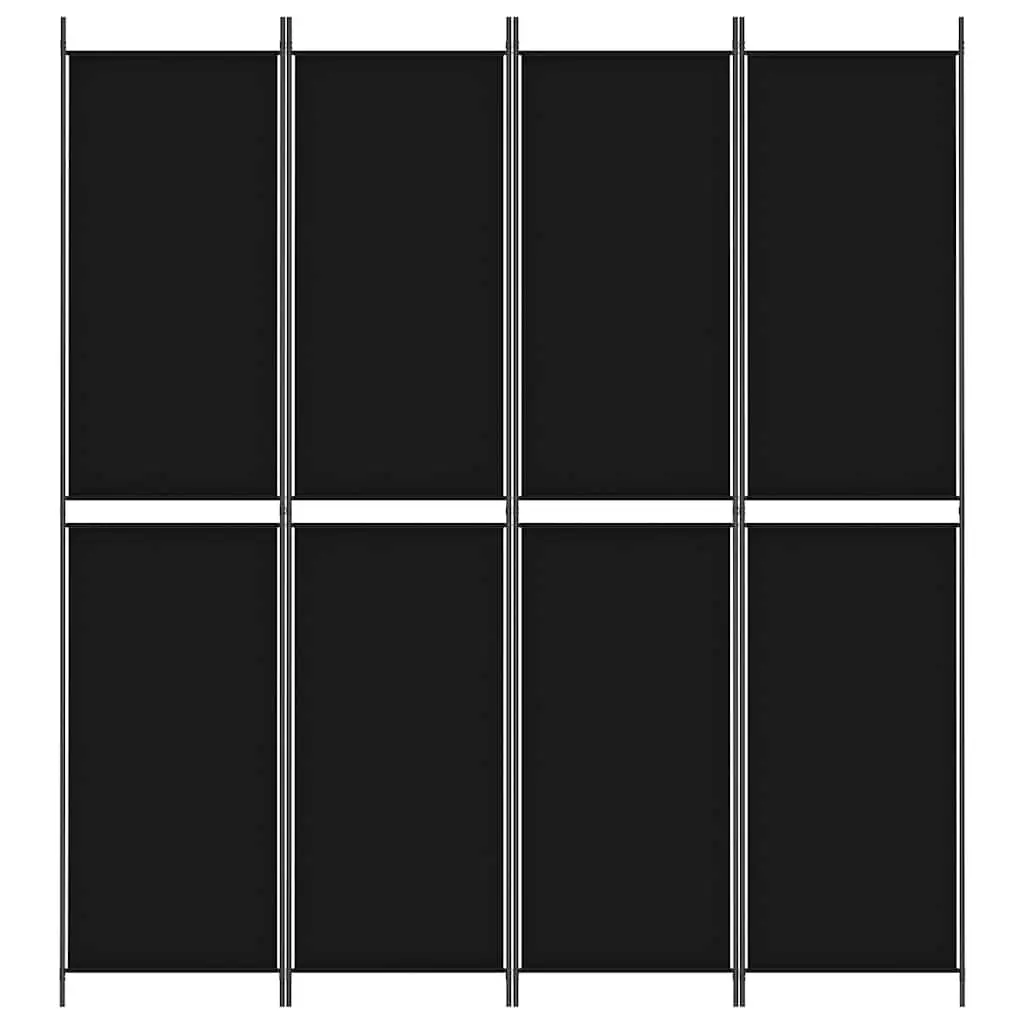 4-Panel Black Room Divider for Home Use