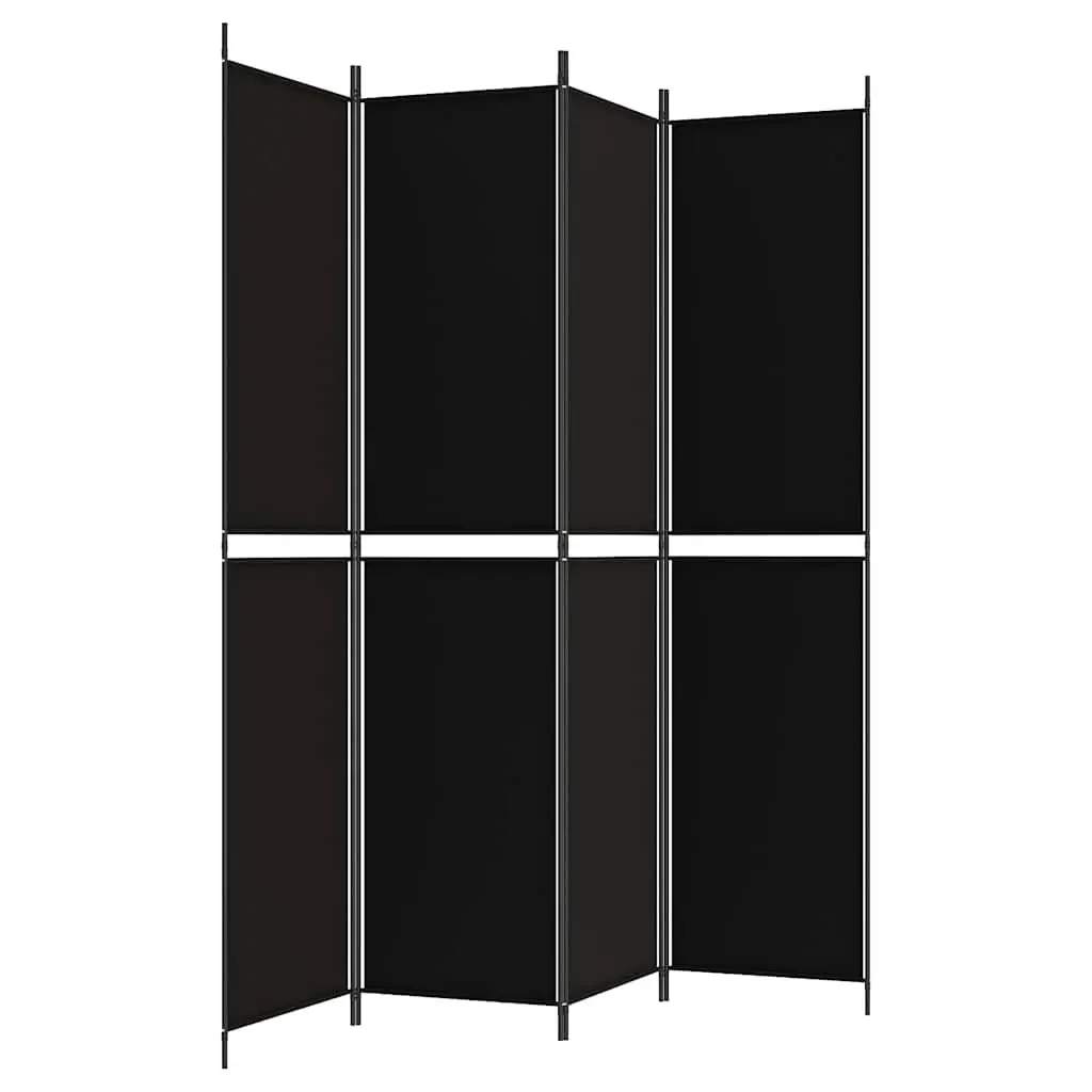4-Panel Black Room Divider for Home Use