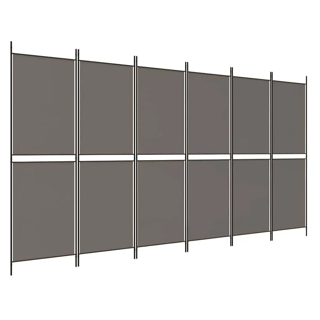 Room Divider 6-Panel Folding Screen Partition Privacy Anthracite 300x220cm