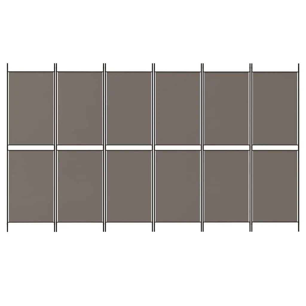 Room Divider 6-Panel Folding Screen Partition Privacy Anthracite 300x220cm