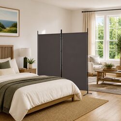Functional 2-Panel Room Divider for Privacy and Aesthetics