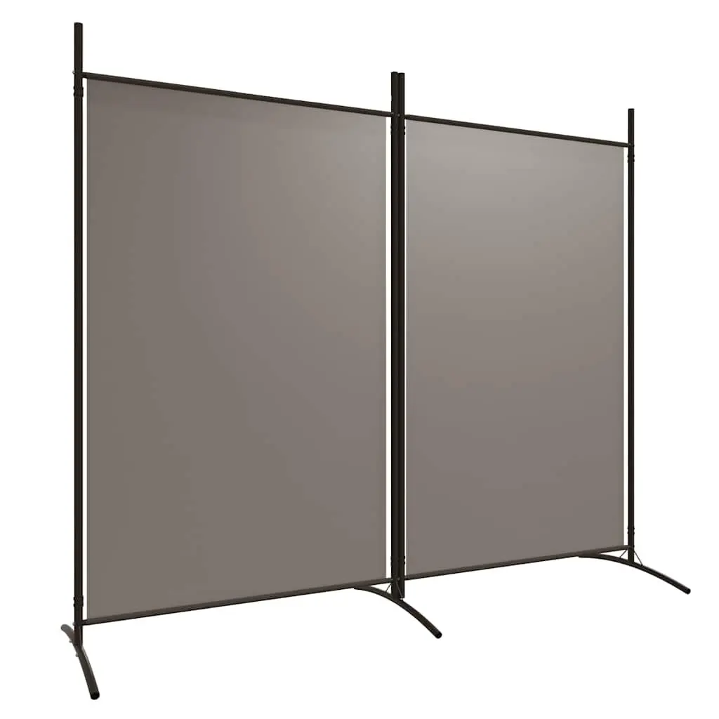 Room Divider 2-Panel Folding Screen Partition Privacy Fabric Anthracite 175 x 180 cm