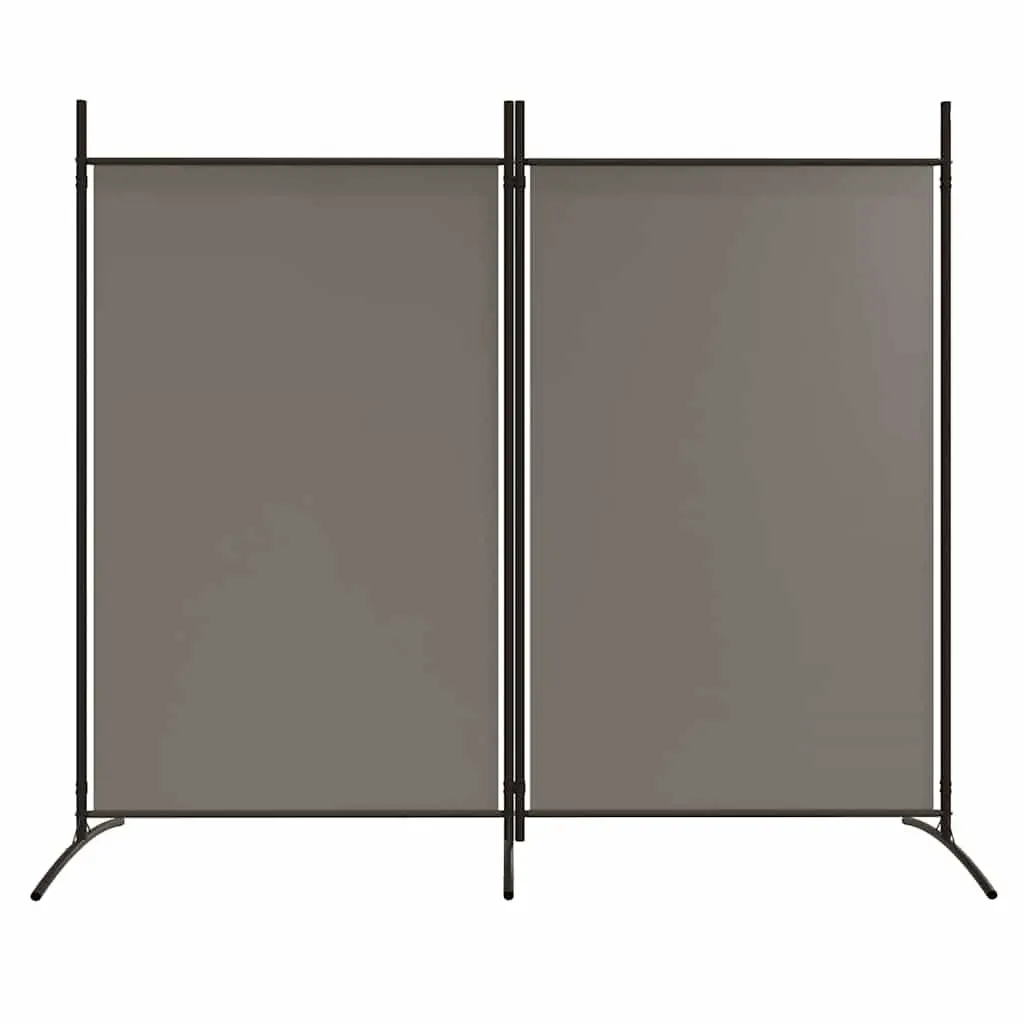 Room Divider 2-Panel Folding Screen Partition Privacy Fabric Anthracite 175 x 180 cm