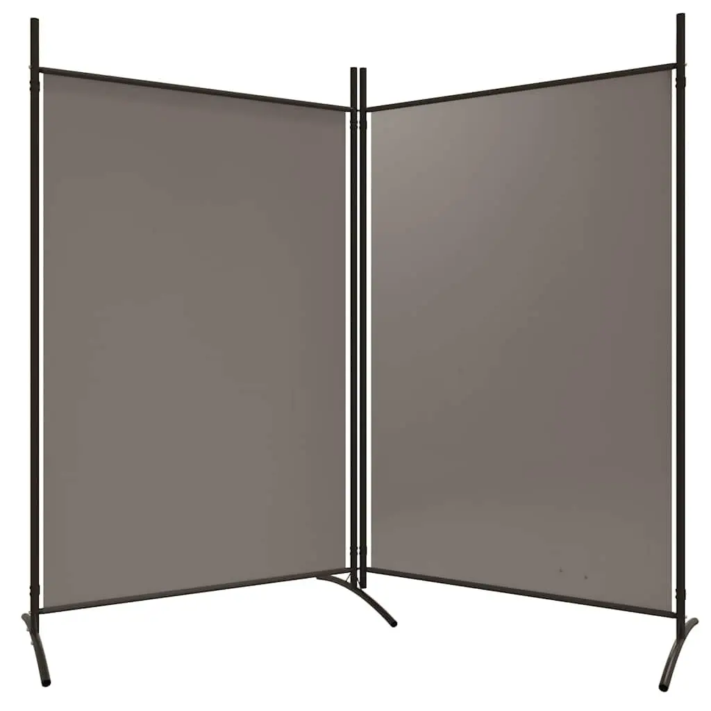 Room Divider 2-Panel Folding Screen Partition Privacy Fabric Anthracite 175 x 180 cm