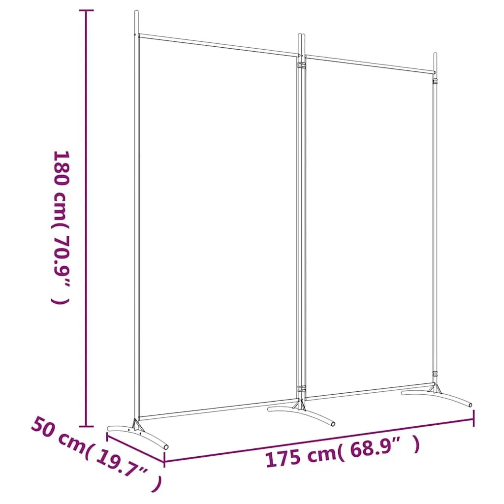 Room Divider 2-Panel Folding Screen Partition Privacy Fabric Anthracite 175 x 180 cm