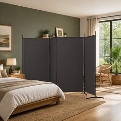 Versatile 4-Panel Brown Room Divider for Home Use 346x180 cm